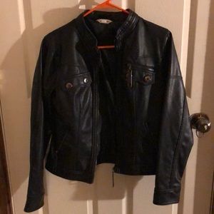 Black leather jacket
